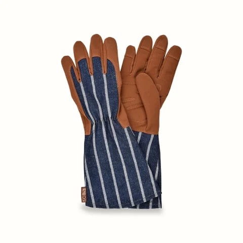 Sophie Conran Gauntlet Gloves, Ticking — Burgon & Ball