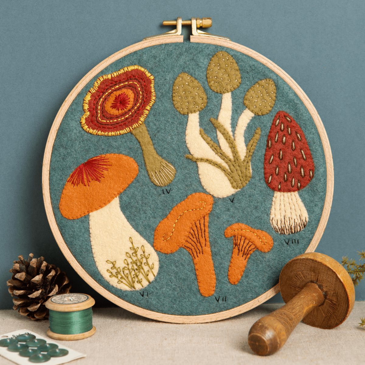 Fungi Felt Appliqué Hoop Kit — Corinne Lapierre