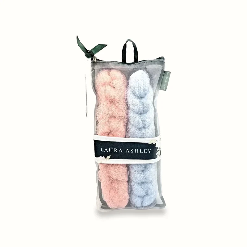 Shower pouf duo in mesh bag — Laura Ashley