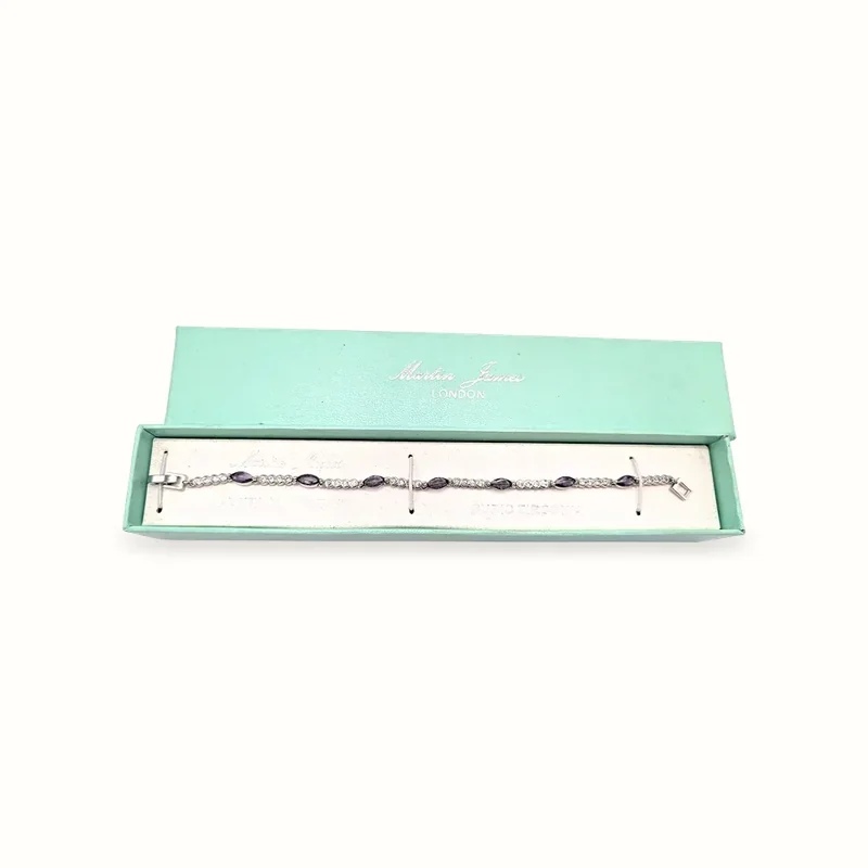 Platinum plated cubic zirconia bracelet — Martin James