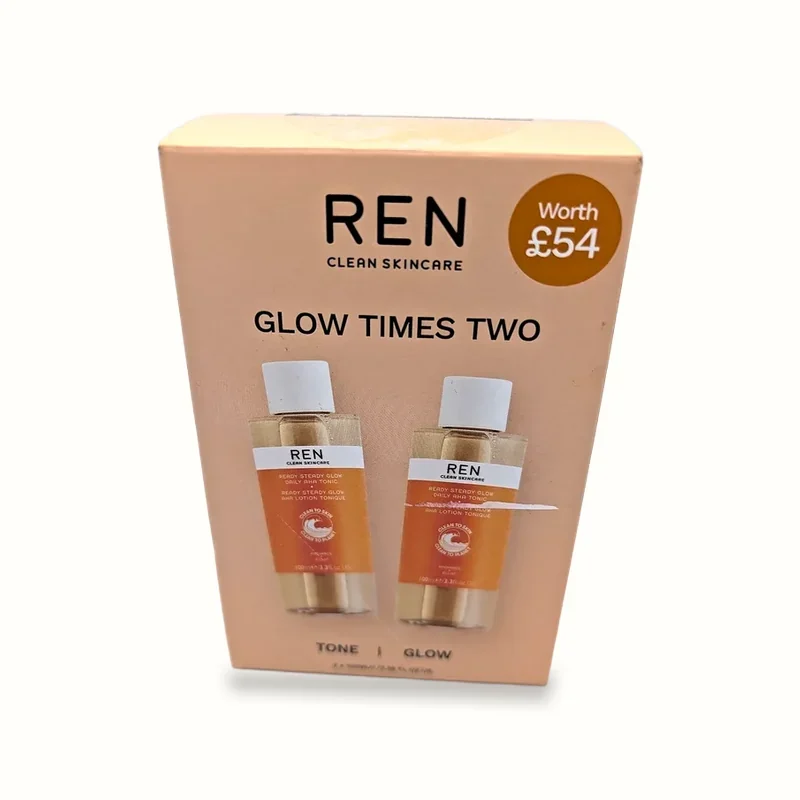 Glow Times Two AHA tonic duo, 2 x 100ml &mdash; REN