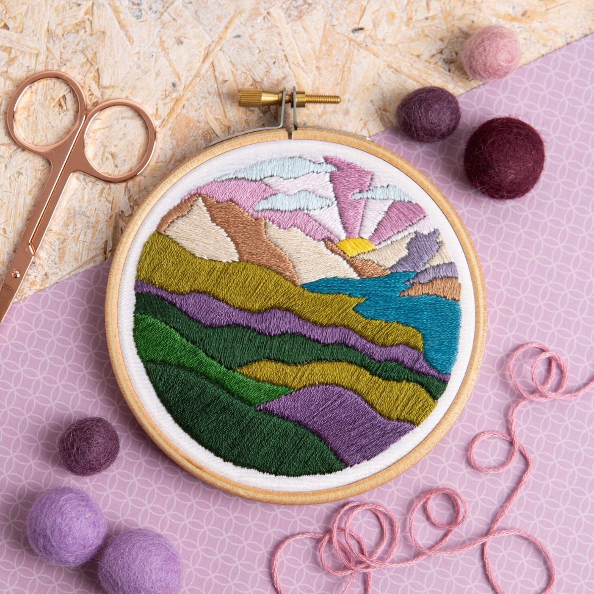 Highland Hike Landscape Mini Embroidery Kit — Hawthorn Handmade
