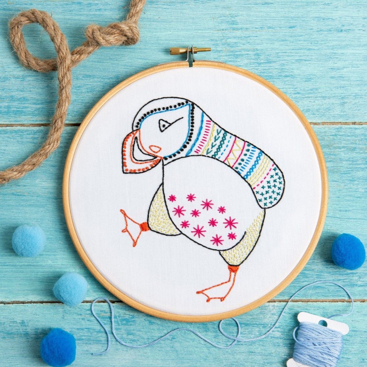 Puffin Embroidery Kit — Hawthorn Handmade
