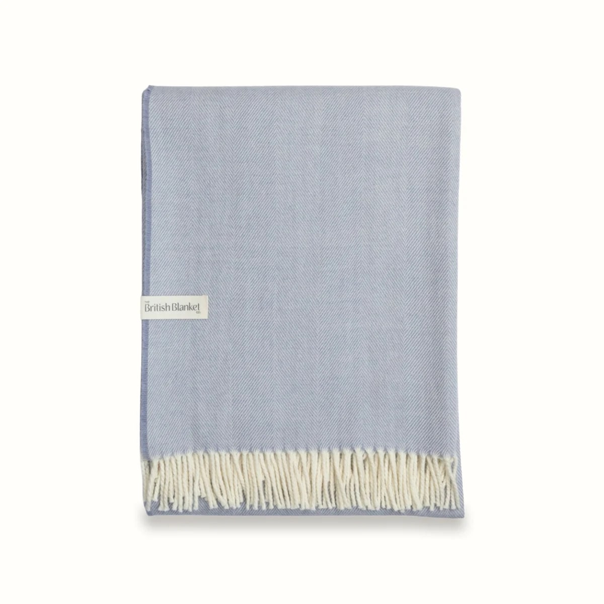 Merino Herringbone Blanket, Smoke Blue — The British Blanket Company