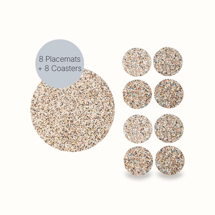 Beach Clean Placemats and Coasters, round, set of eight — LIGA