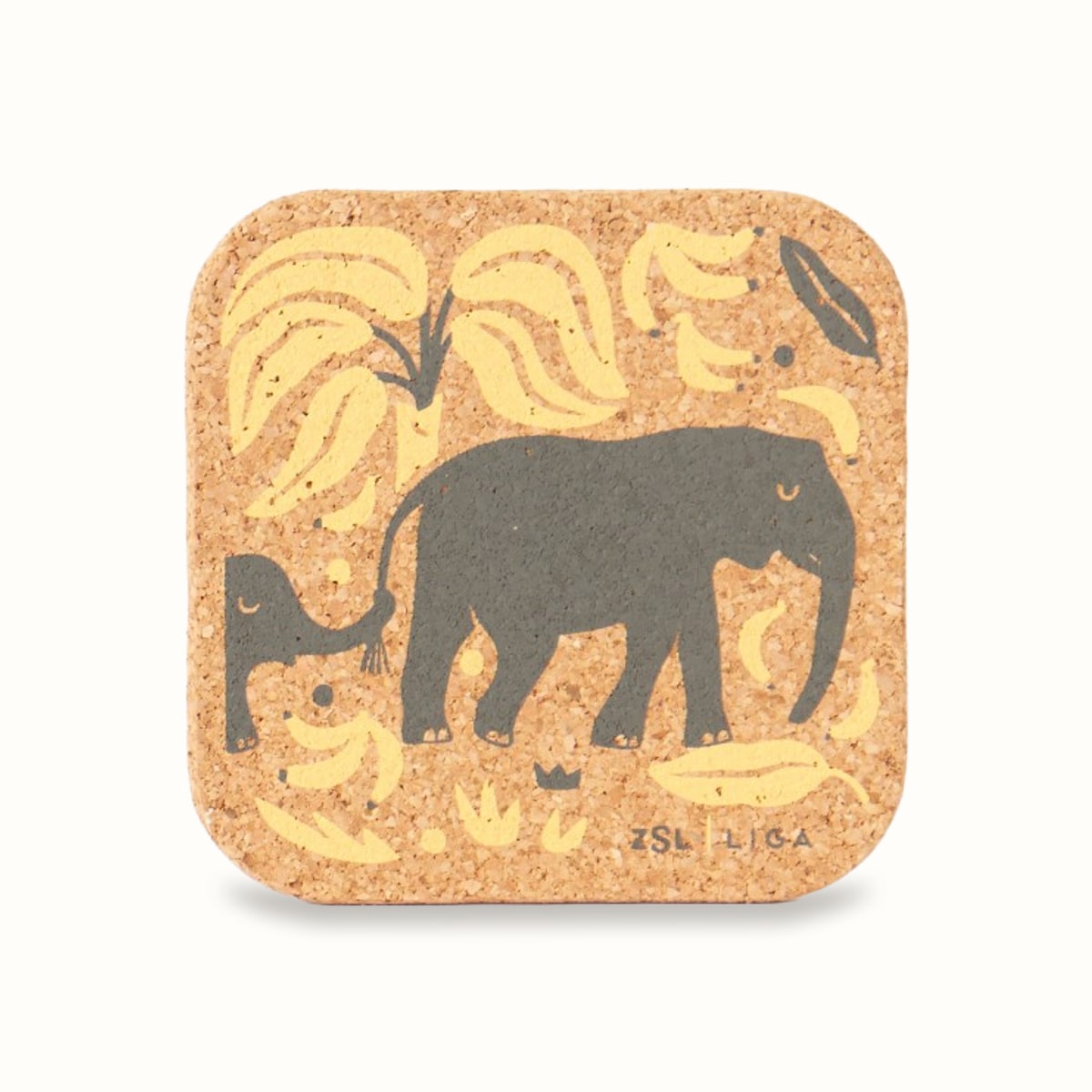 Cork Coasters, Elephants and Bananas, set of four — LIGA