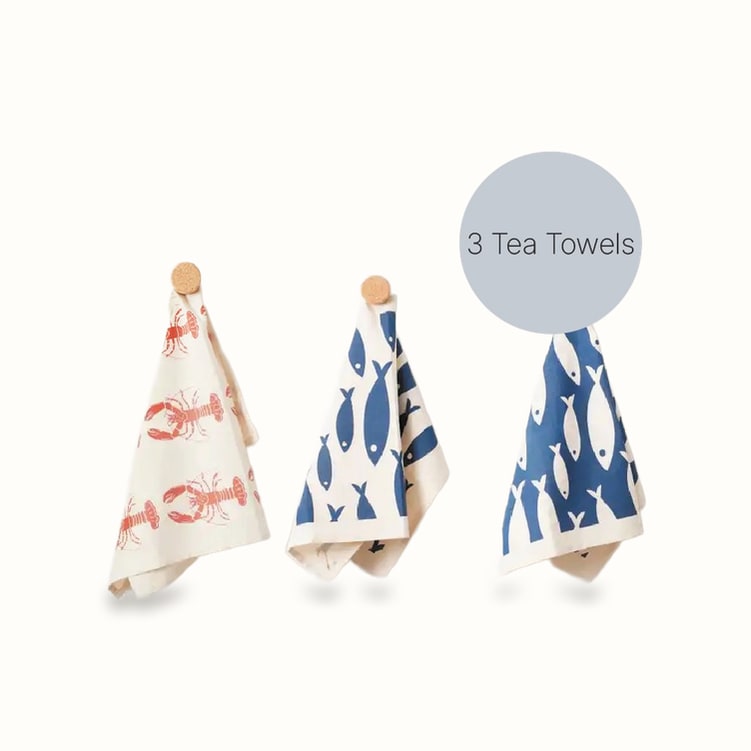 Organic Cotton Tea Towels, Coastal Collection — LIGA