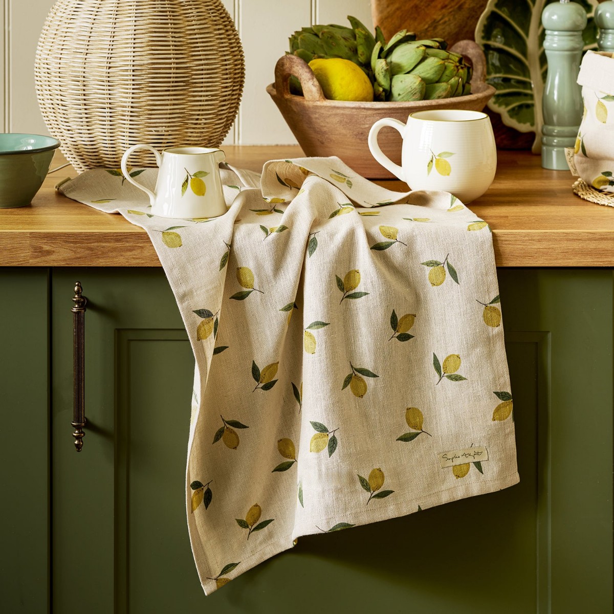 Lemons Linen Tea Towel — Sophie Allport