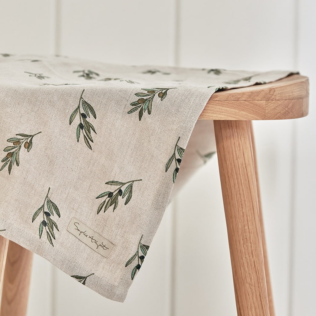 Olive Linen Tea Towel — Sophie Allport