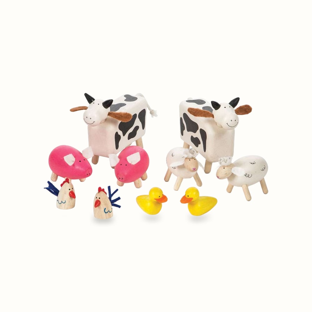 Wooden Farm Animals, Set of Ten — Tidlo